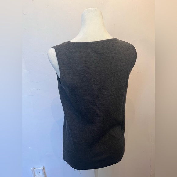 St. John Sleeveless Knit Tank Top Charcoal Gray Small - Picture 3 of 3